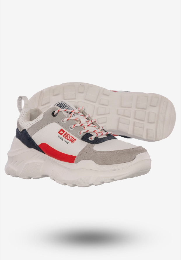 Snekaresy Damskie Buty Na Platformie Sportowe BIG STAR Białe II274283