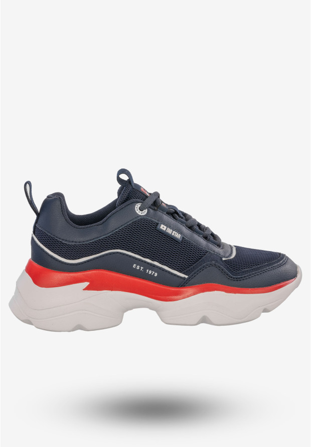 Sneakersy Damskie Buty Ekoskóra Sportowe BIG STAR Granatowe JJ274A117