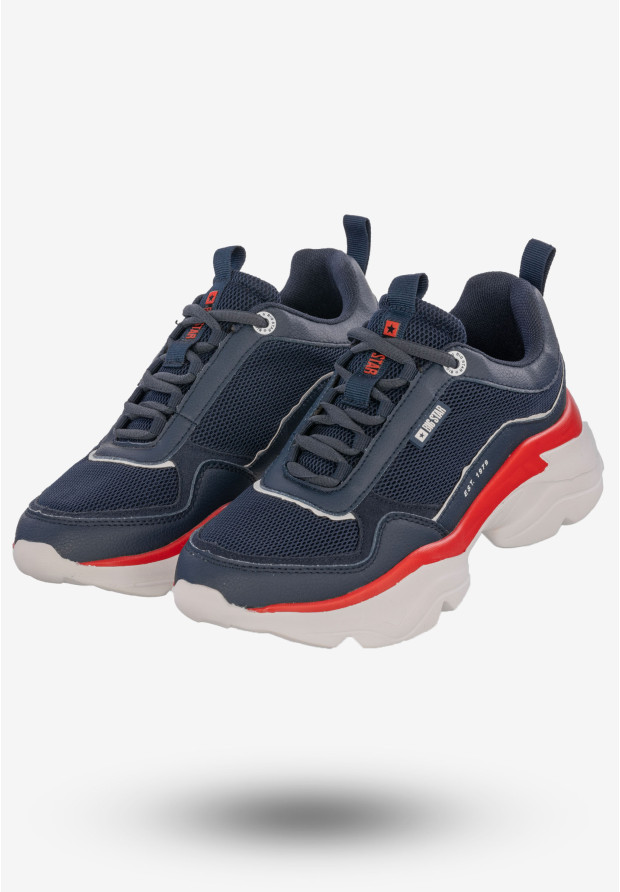 Sneakersy Damskie Buty Ekoskóra Sportowe BIG STAR Granatowe JJ274A117