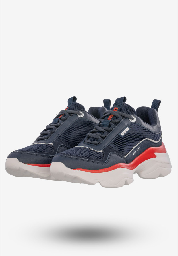 Sneakersy Damskie Buty Ekoskóra Sportowe BIG STAR Granatowe JJ274A117