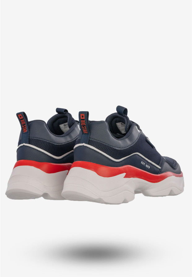 Sneakersy Damskie Buty Ekoskóra Sportowe BIG STAR Granatowe JJ274A117