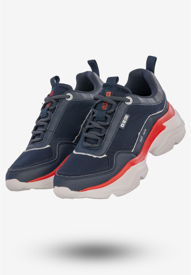 Sneakersy Damskie Buty Ekoskóra Sportowe BIG STAR Granatowe JJ274A117