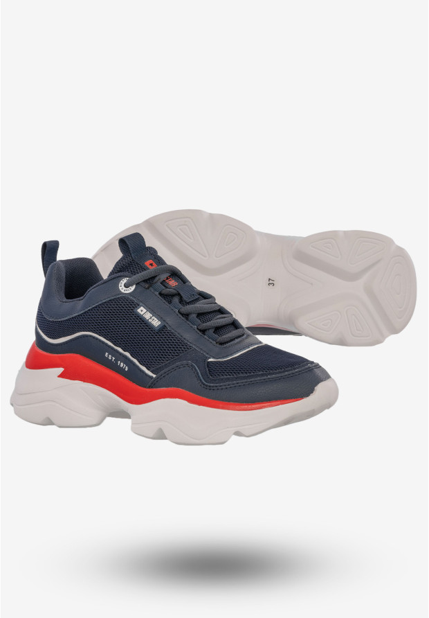 Sneakersy Damskie Buty Ekoskóra Sportowe BIG STAR Granatowe JJ274A117