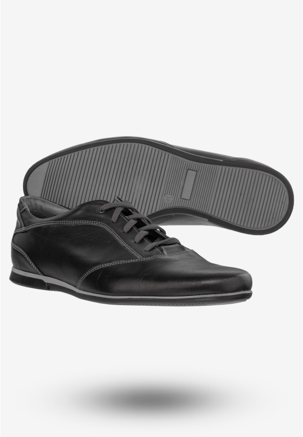 Półbuty Wizytowe Męskie Buty Eleganckie Śpiewla Czarne 1535