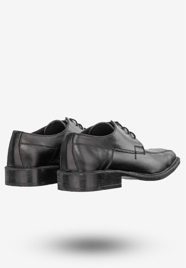 Półbuty Wizytowe Męskie Buty Eleganckie Skórzane Activ Czarne kom