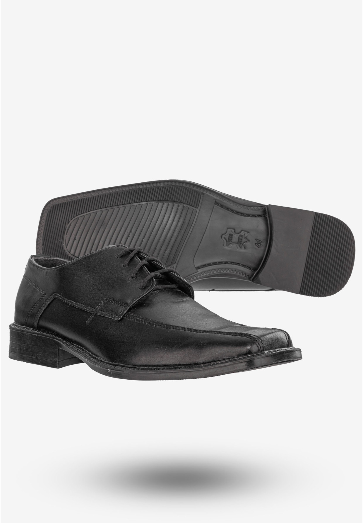 Półbuty Wizytowe Męskie Buty Eleganckie Skórzane Activ Czarne kom