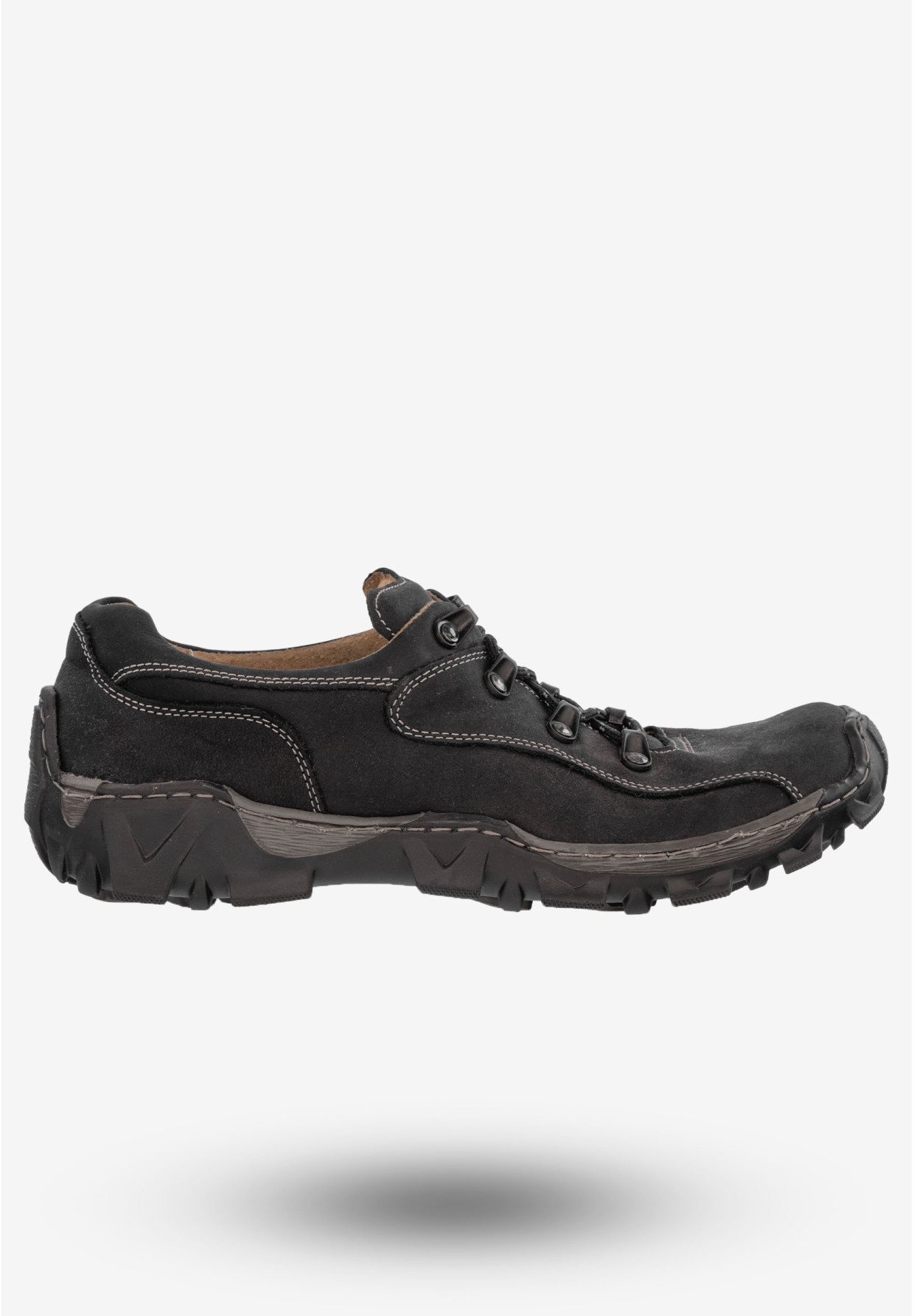 Trekkingi Męskie Buty Skórzane w góry Rammit Czarne 639/1d