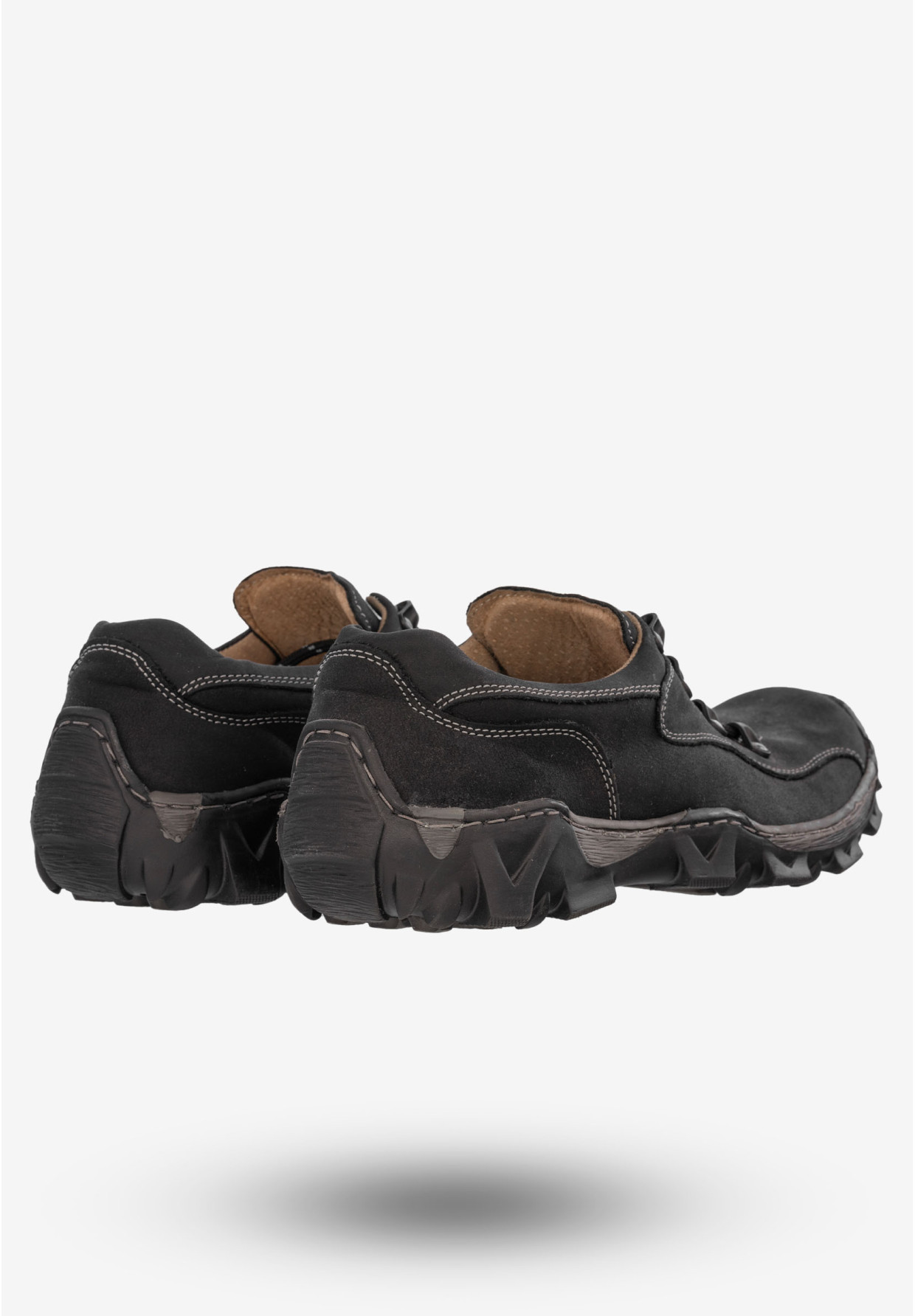 Trekkingi Męskie Buty Skórzane w góry Rammit Czarne 639/1d