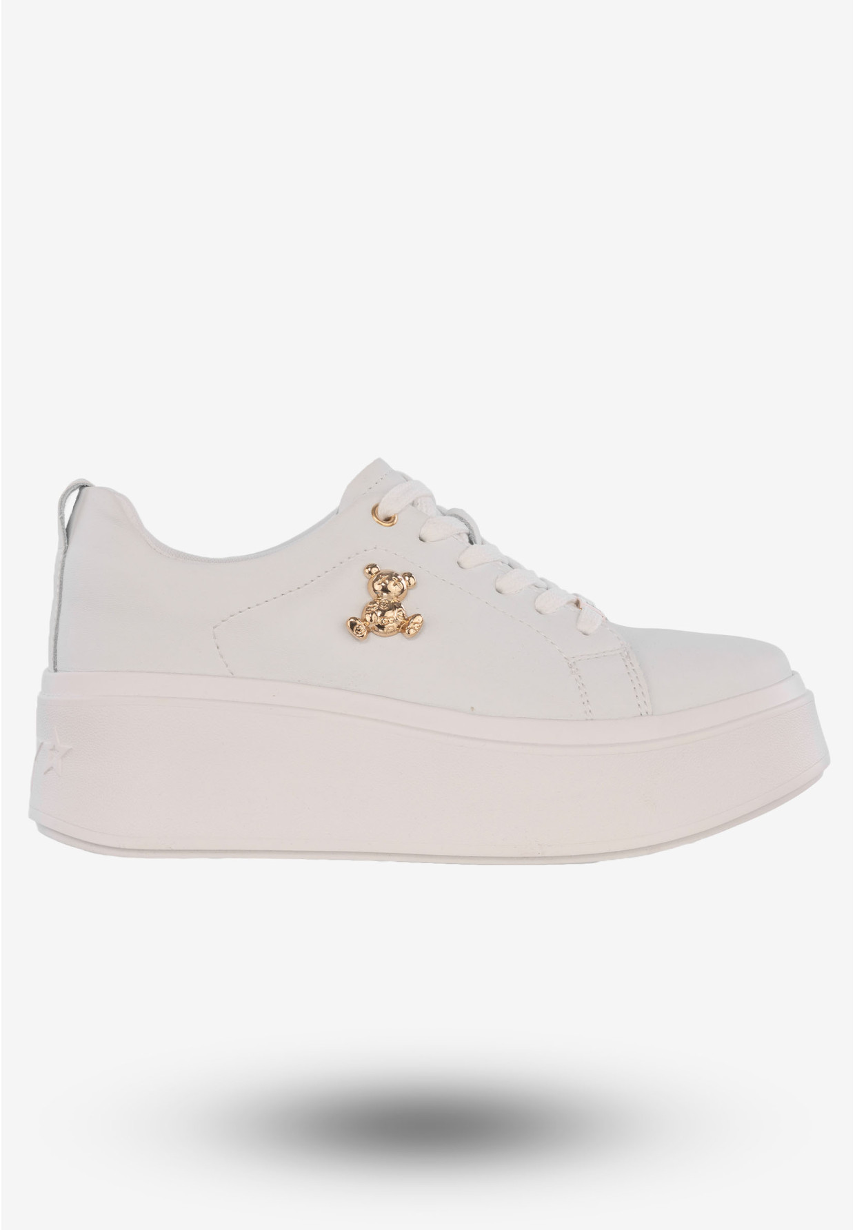 Sneakersy Damskie Skórzane Buty Na Platformie Filippo Białe DP6246/24 WH