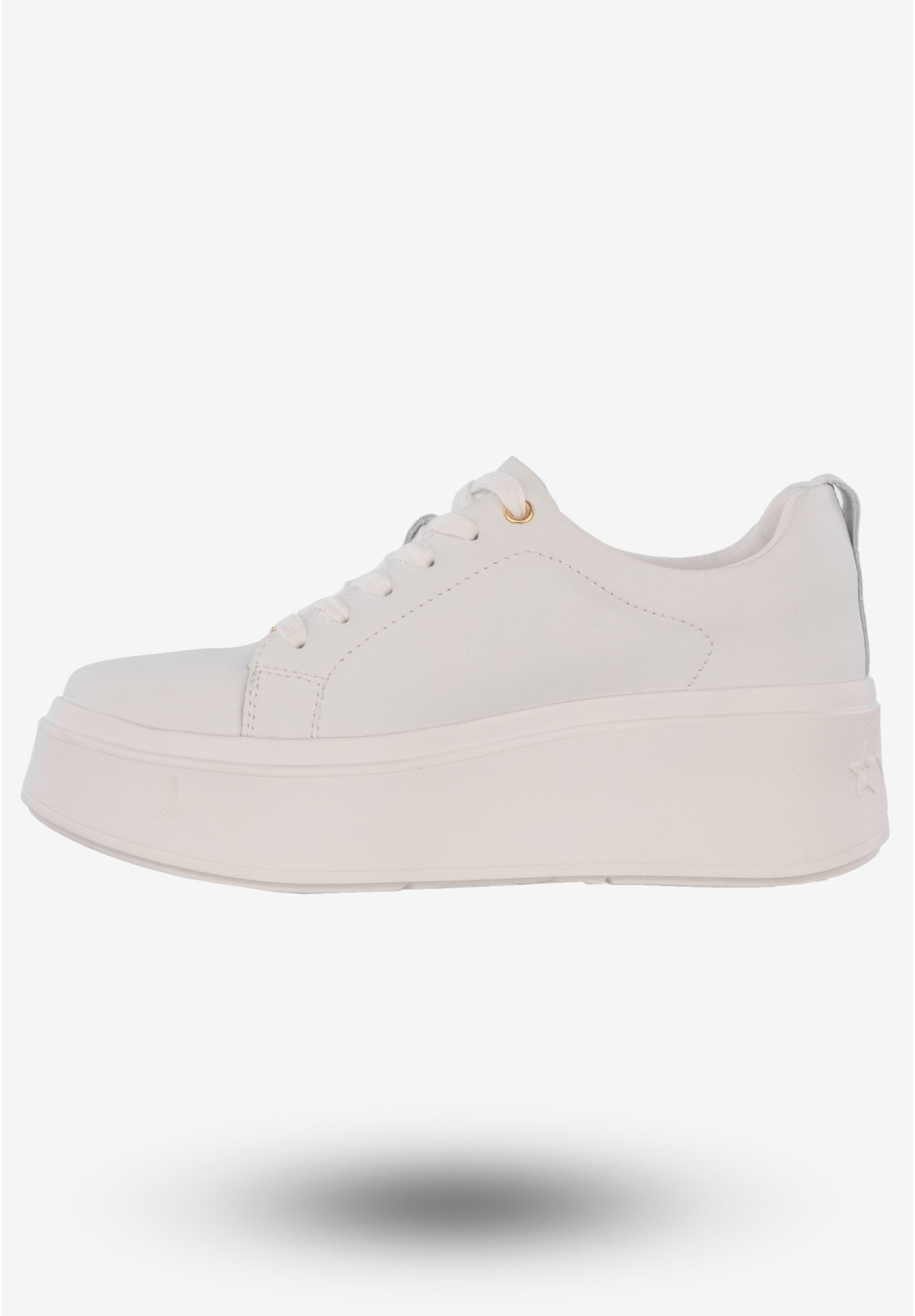 Sneakersy Damskie Skórzane Buty Na Platformie Filippo Białe DP6246/24 WH