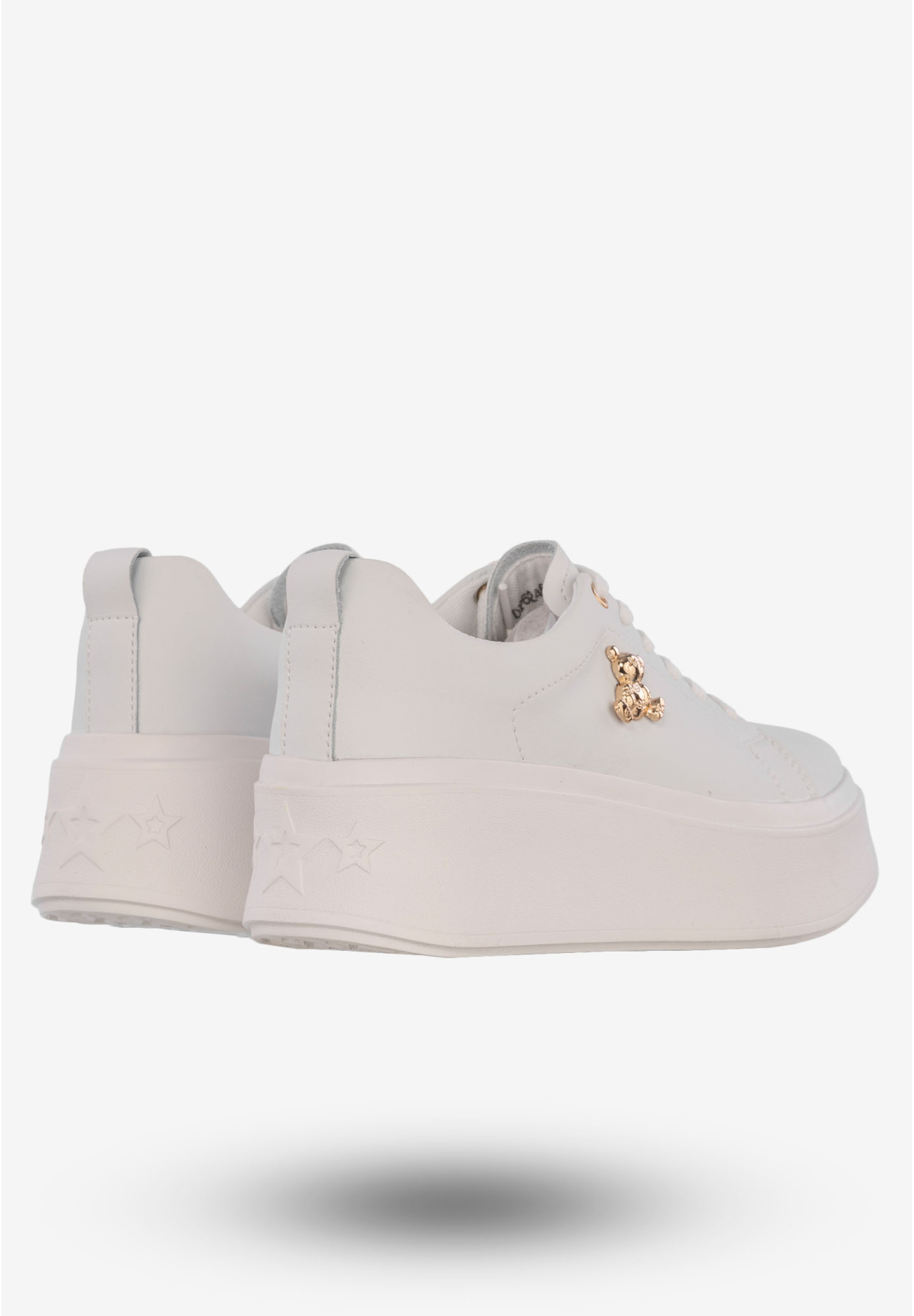 Sneakersy Damskie Skórzane Buty Na Platformie Filippo Białe DP6246/24 WH