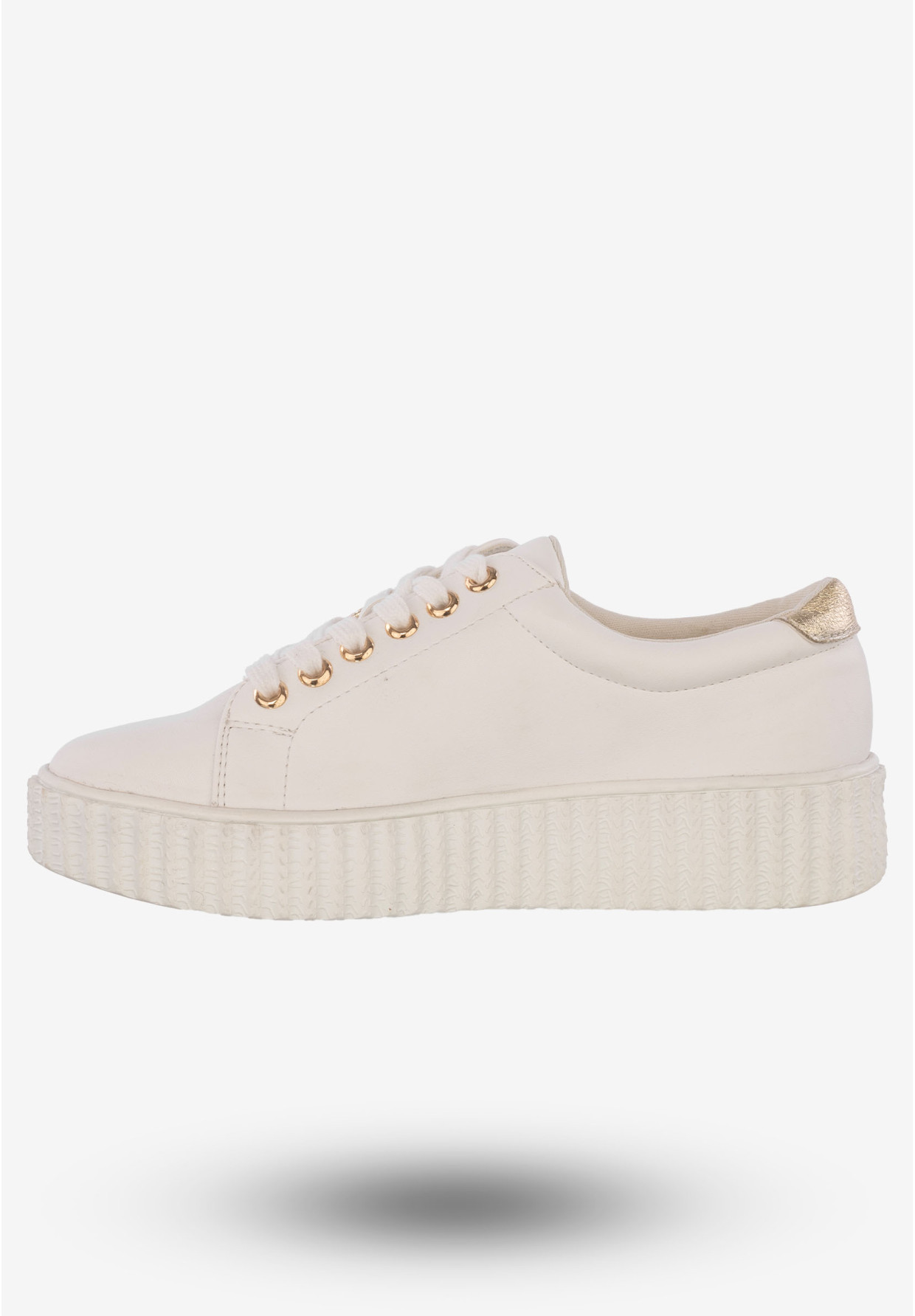 Sneakersy Damskie Tenisówki Buty Z Ozdobną Aplikacją Potocki Białe 23-12034 WH