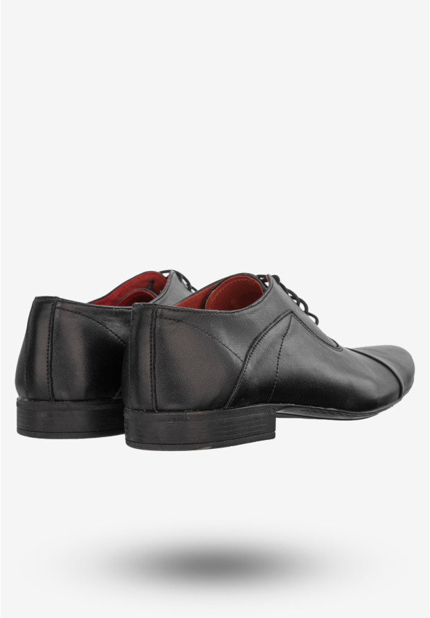 Półbuty Wizytowe Męskie Buty Eleganckie Peppe Rosso Czarne M400C