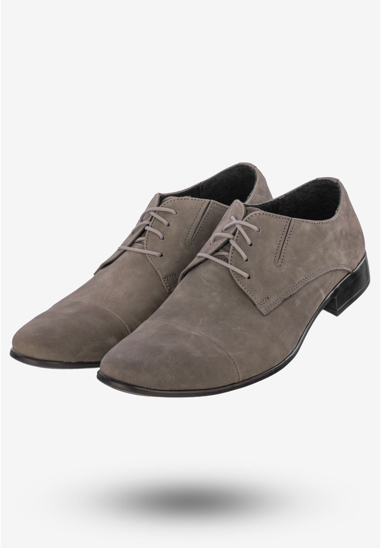 Półbuty Wizytowe Męskie Buty Eleganckie Peppe Rosso Popiel M452P