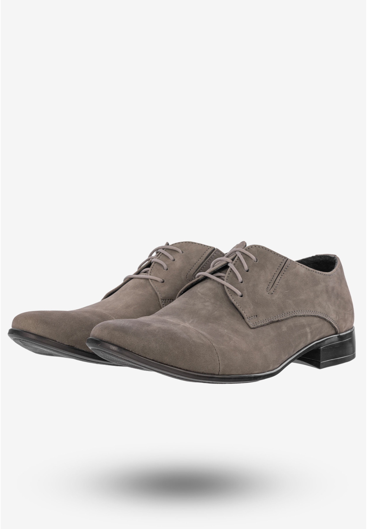 Półbuty Wizytowe Męskie Buty Eleganckie Peppe Rosso Popiel M452P
