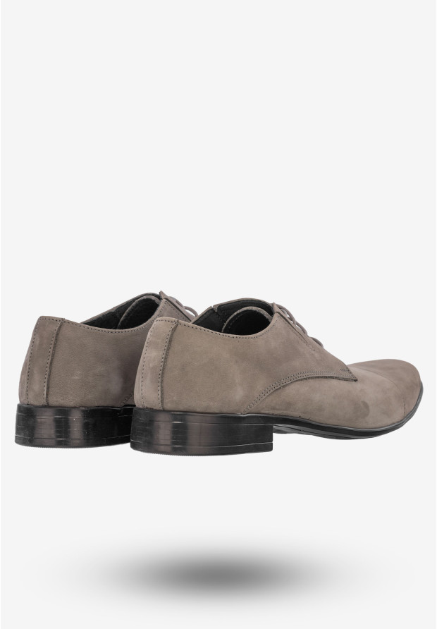 Półbuty Wizytowe Męskie Buty Eleganckie Peppe Rosso Popiel M452P