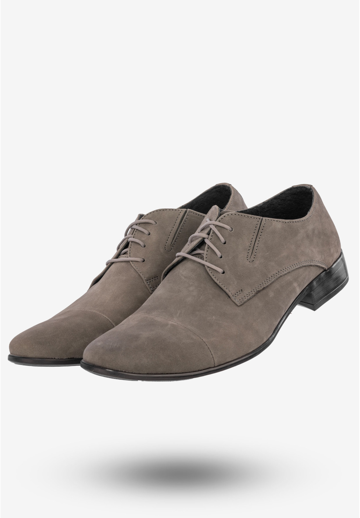 Półbuty Wizytowe Męskie Buty Eleganckie Peppe Rosso Popiel M452P