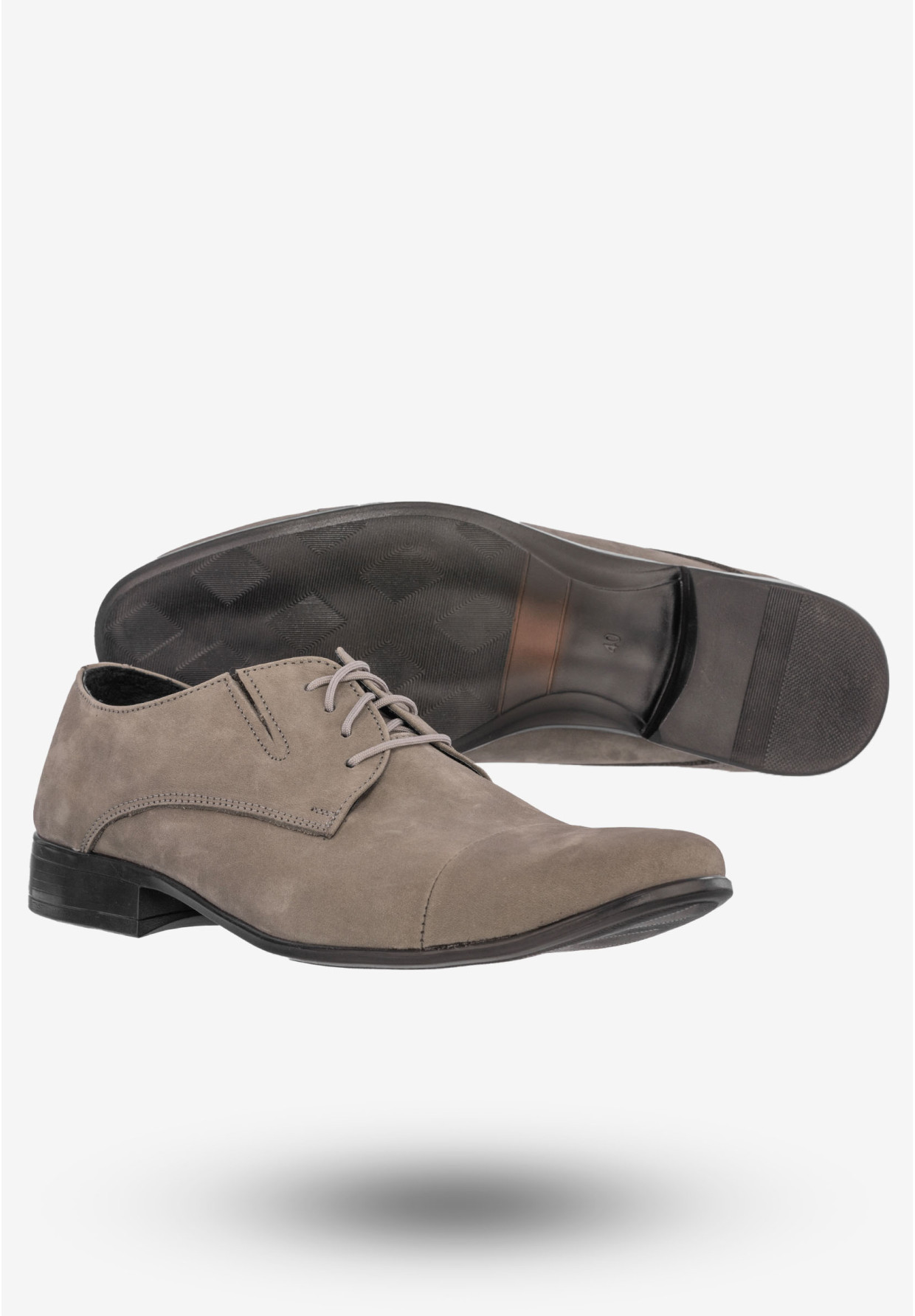 Półbuty Wizytowe Męskie Buty Eleganckie Peppe Rosso Popiel M452P