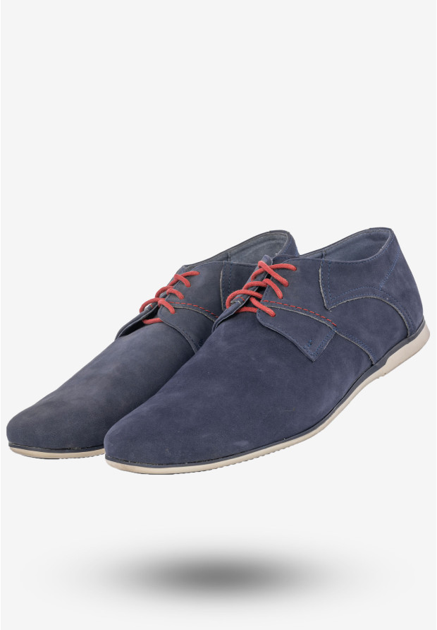 Półbuty Wizytowe Męskie Buty Eleganckie Peppe Rosso Granatowe M482NN