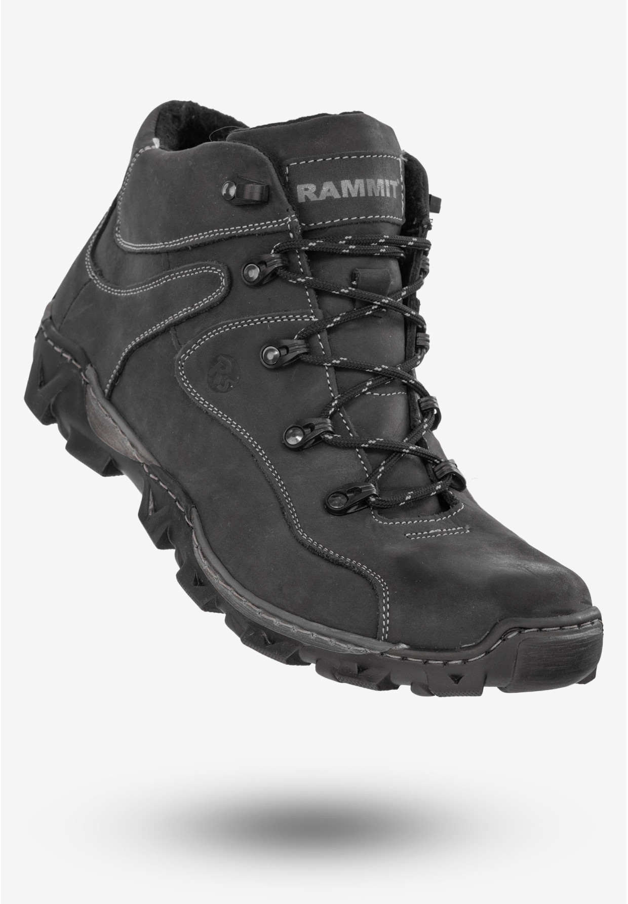 Trekkingi Męskie Buty Ocieplane Na Zimę Botki Rammit Czarne 634/2