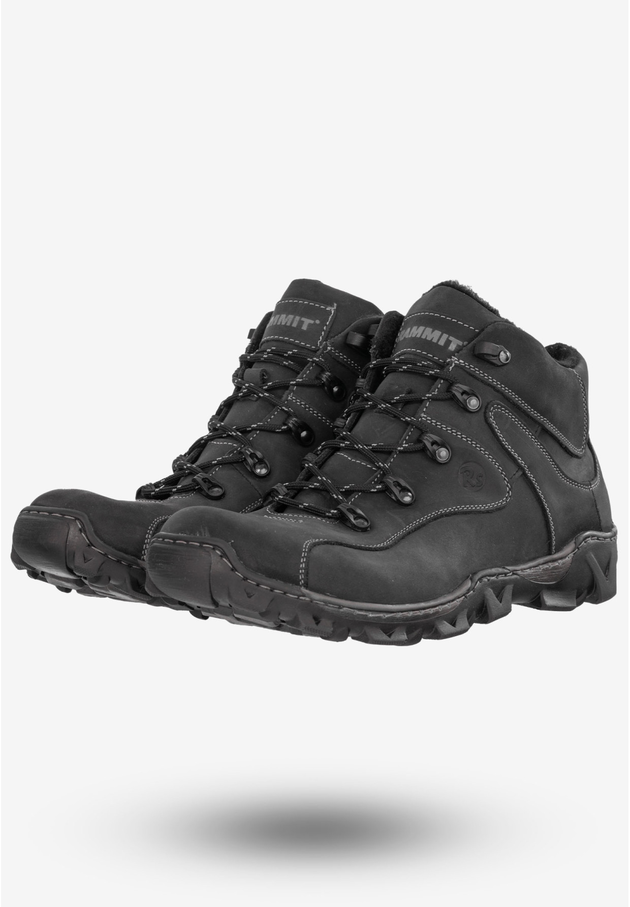 Trekkingi Męskie Buty Ocieplane Na Zimę Botki Rammit Czarne 634/2
