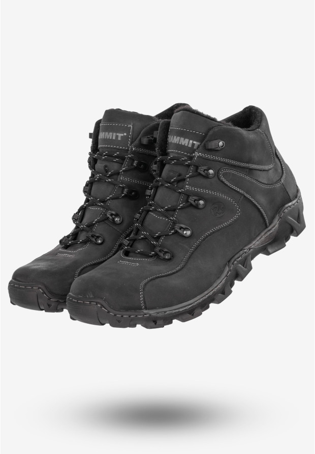 Trekkingi Męskie Buty Ocieplane Na Zimę Botki Rammit Czarne 634/2