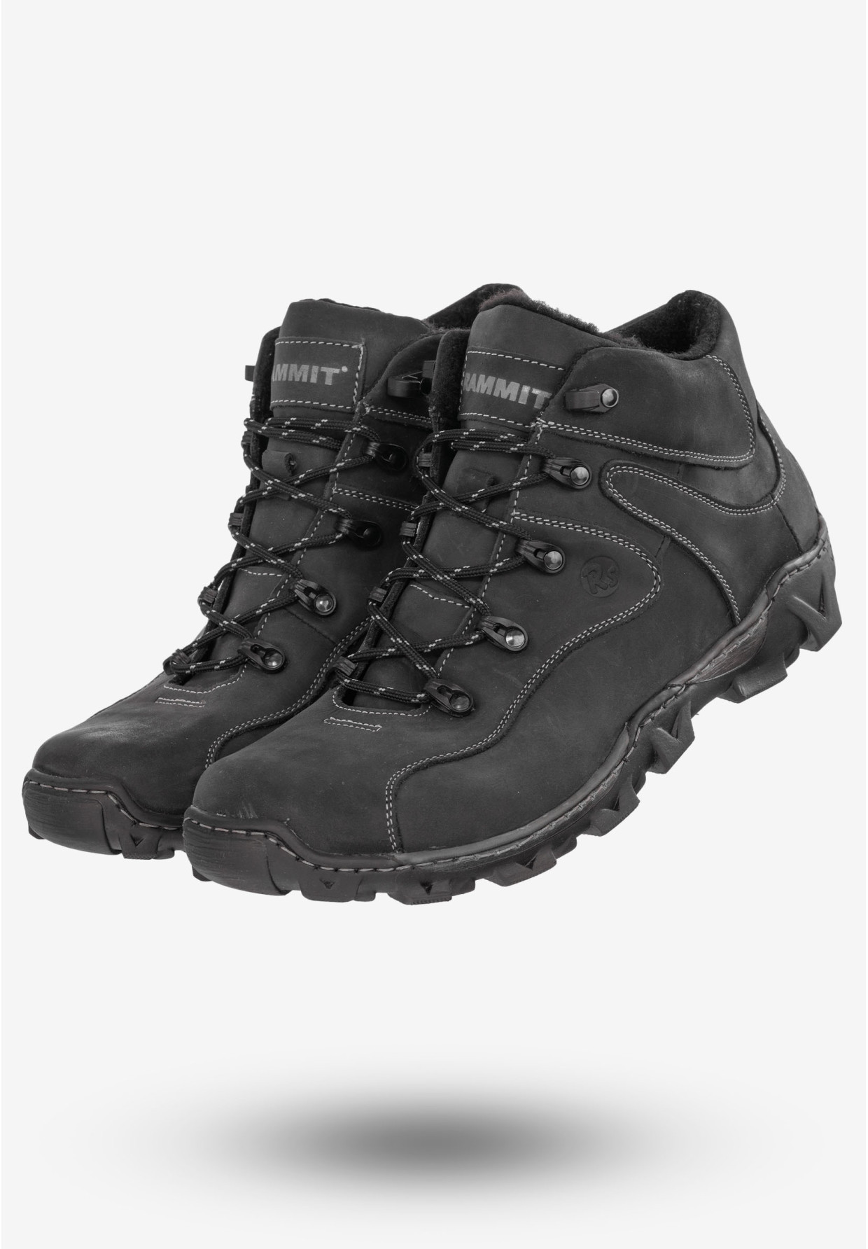 Trekkingi Męskie Buty Ocieplane Na Zimę Botki Rammit Czarne 634/2