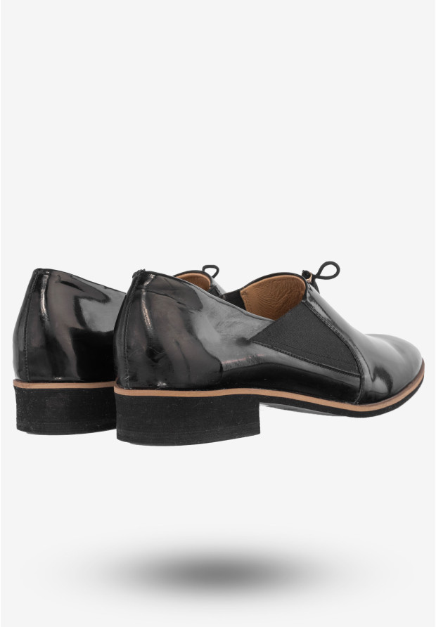 Półbuty Damskie Skórzane Buty Eleganckie Wsuwane eSKa Czarne 284