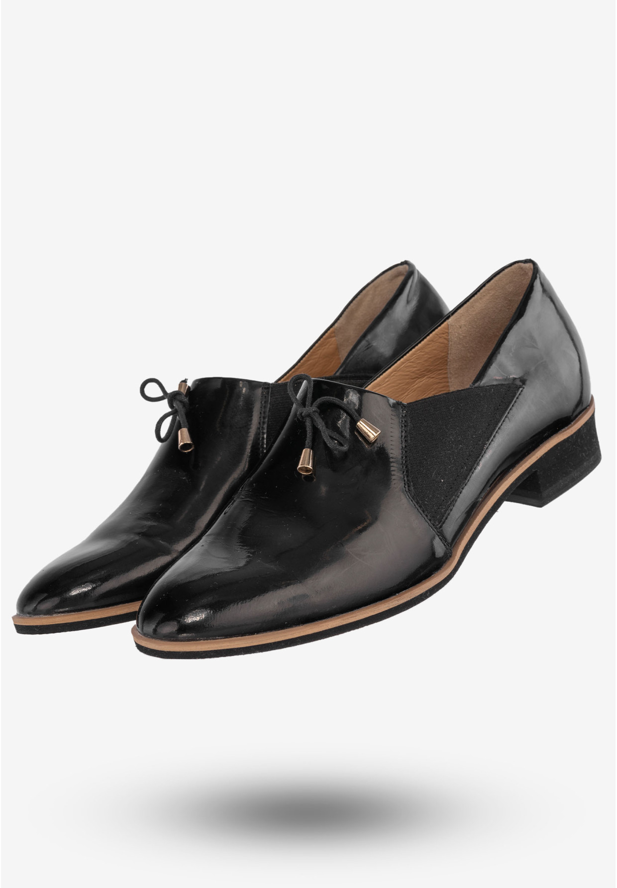 Półbuty Damskie Skórzane Buty Eleganckie Wsuwane eSKa Czarne 284