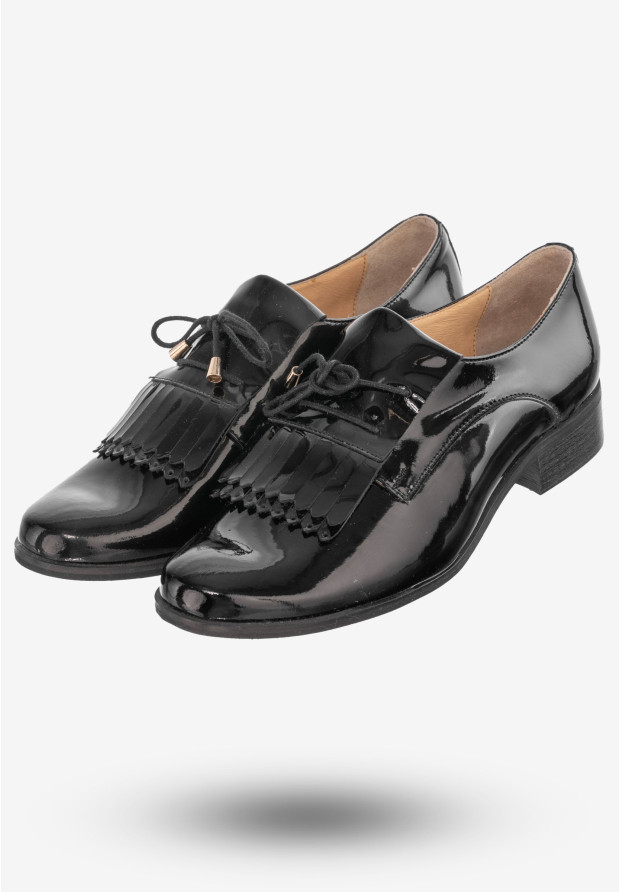 Półbuty Damskie Skórzane Buty Eleganckie eSKa Czarne 1306