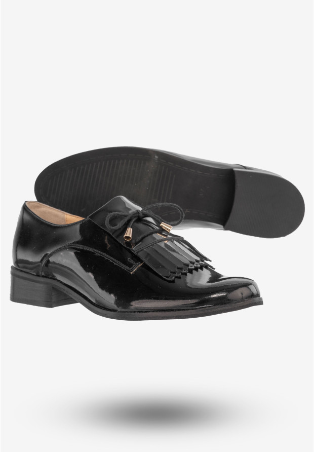 Półbuty Damskie Skórzane Buty Eleganckie eSKa Czarne 1306