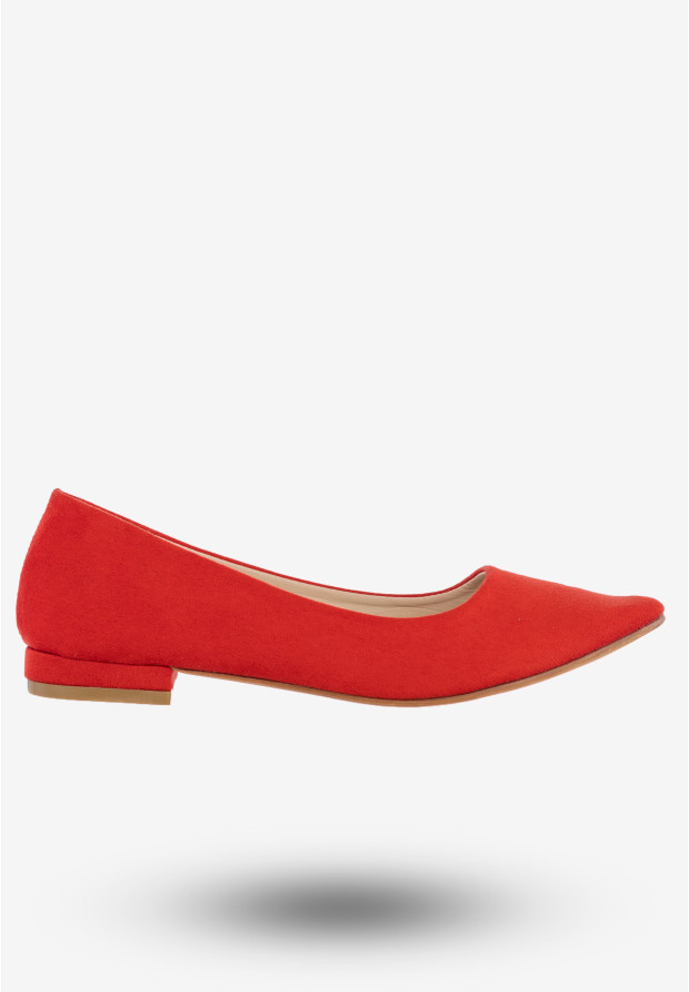 Baleriny Damskie Półbuty Eleganckie Buty Jezzi Czerwone 20BL35-2140-RED