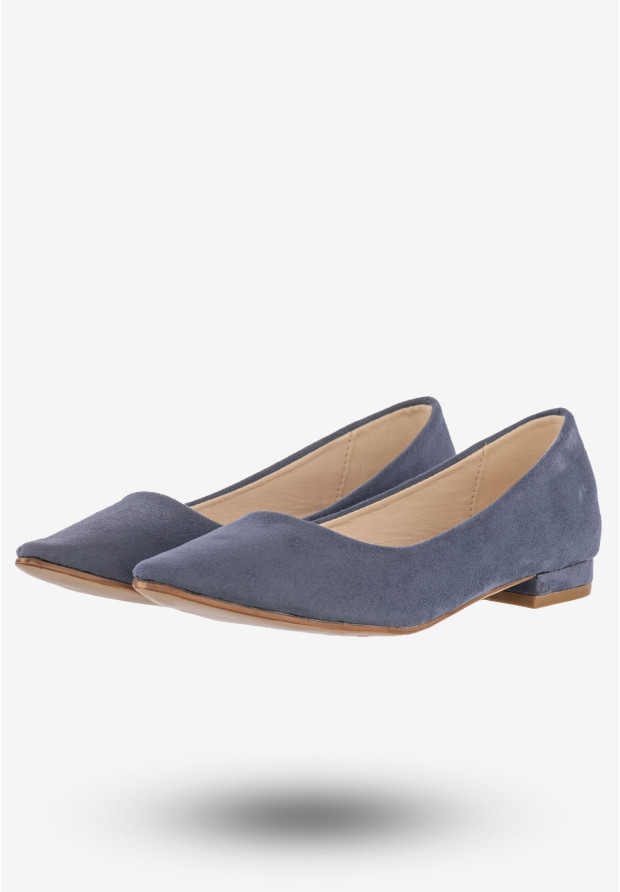 Baleriny Damskie Półbuty Eleganckie Buty Jezzi Niebieskie 20BL35-2140-NAVY