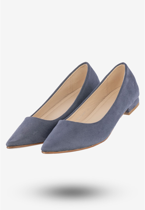 Baleriny Damskie Półbuty Eleganckie Buty Jezzi Niebieskie 20BL35-2140-NAVY