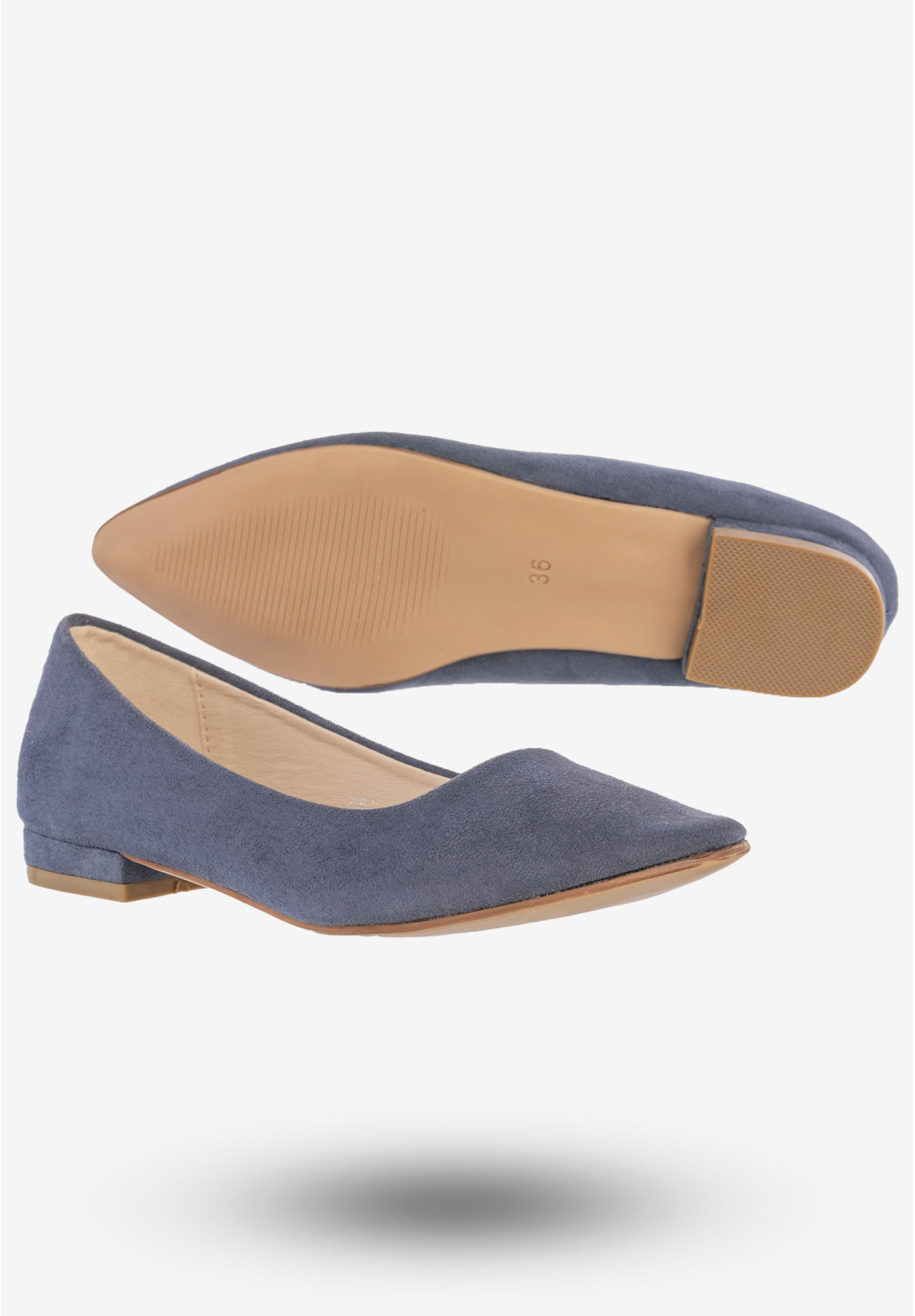 Baleriny Damskie Półbuty Eleganckie Buty Jezzi Niebieskie 20BL35-2140-NAVY