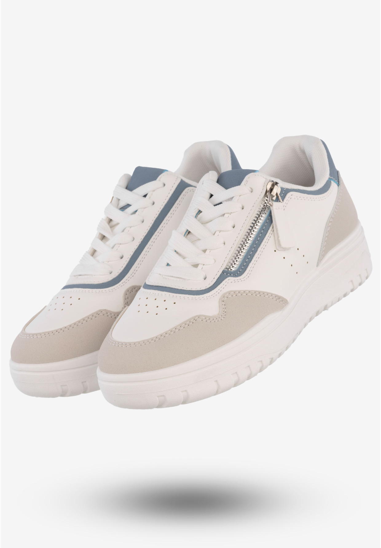 Sneakersy Damskie Ekoskóra Buty Sportowe McBraun Białe PL23233