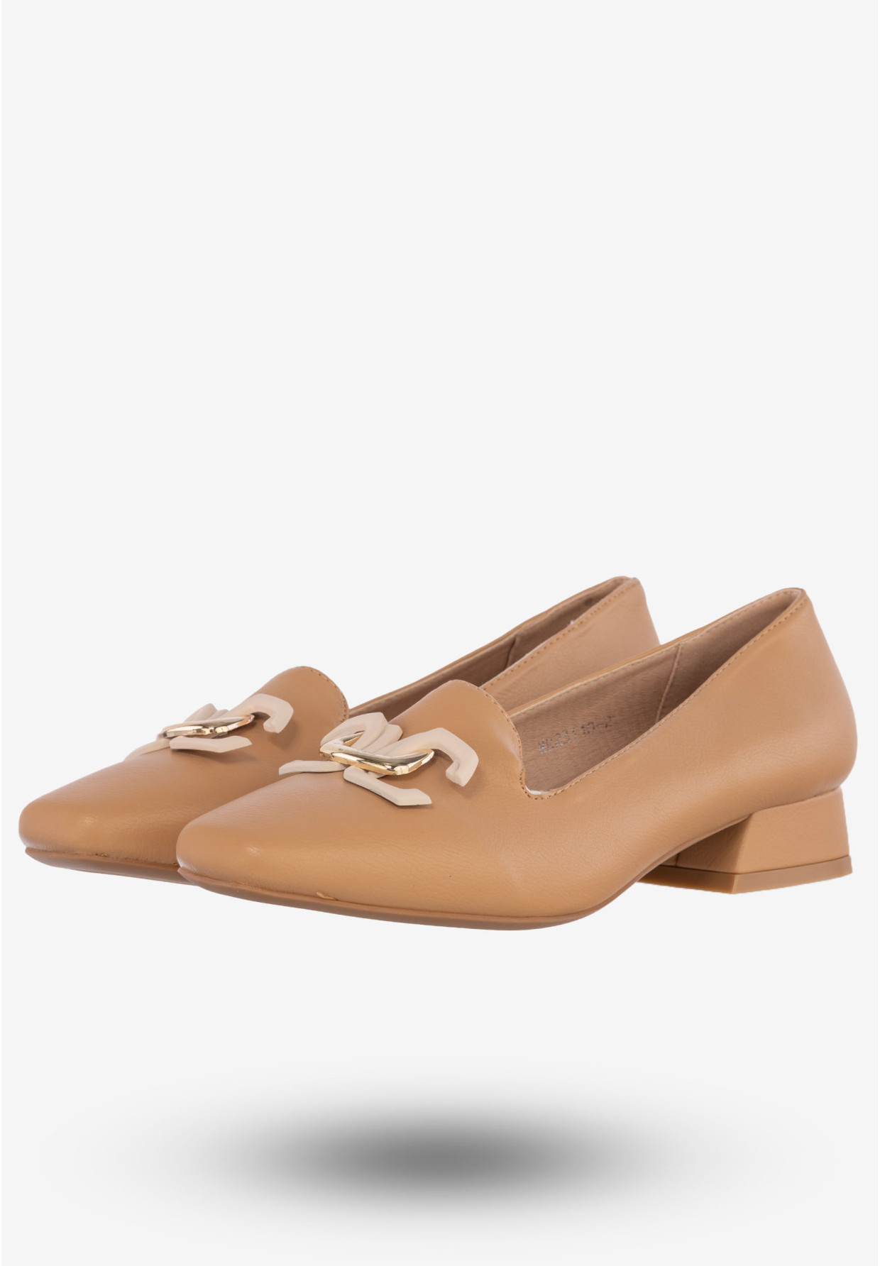 Półbuty Damskie Ekoskóra Buty Na Niskim Obcasie M.Daszyński Camel MR23110-2