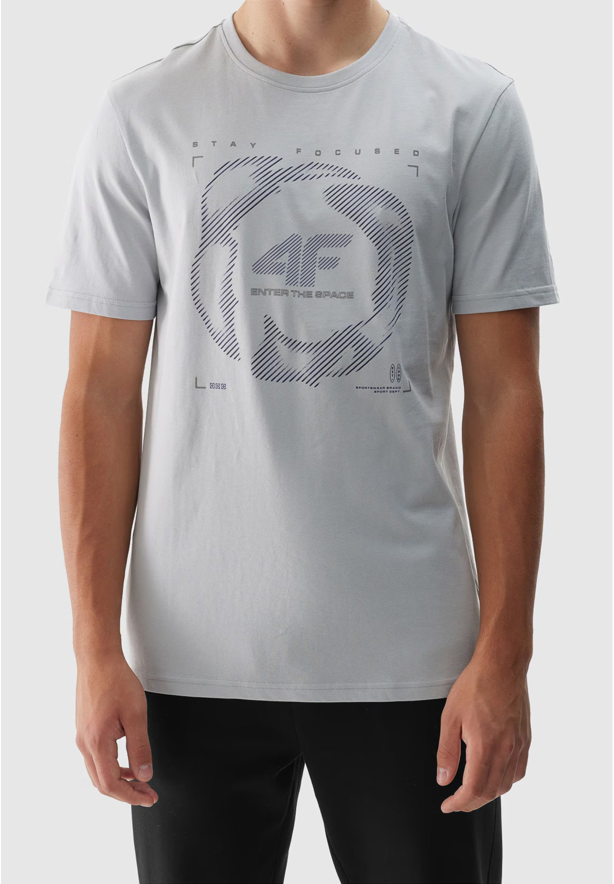 Koszulka Męska 4F Sportowy T-shirt Szary Regular 4FWAW24TTSHM1587