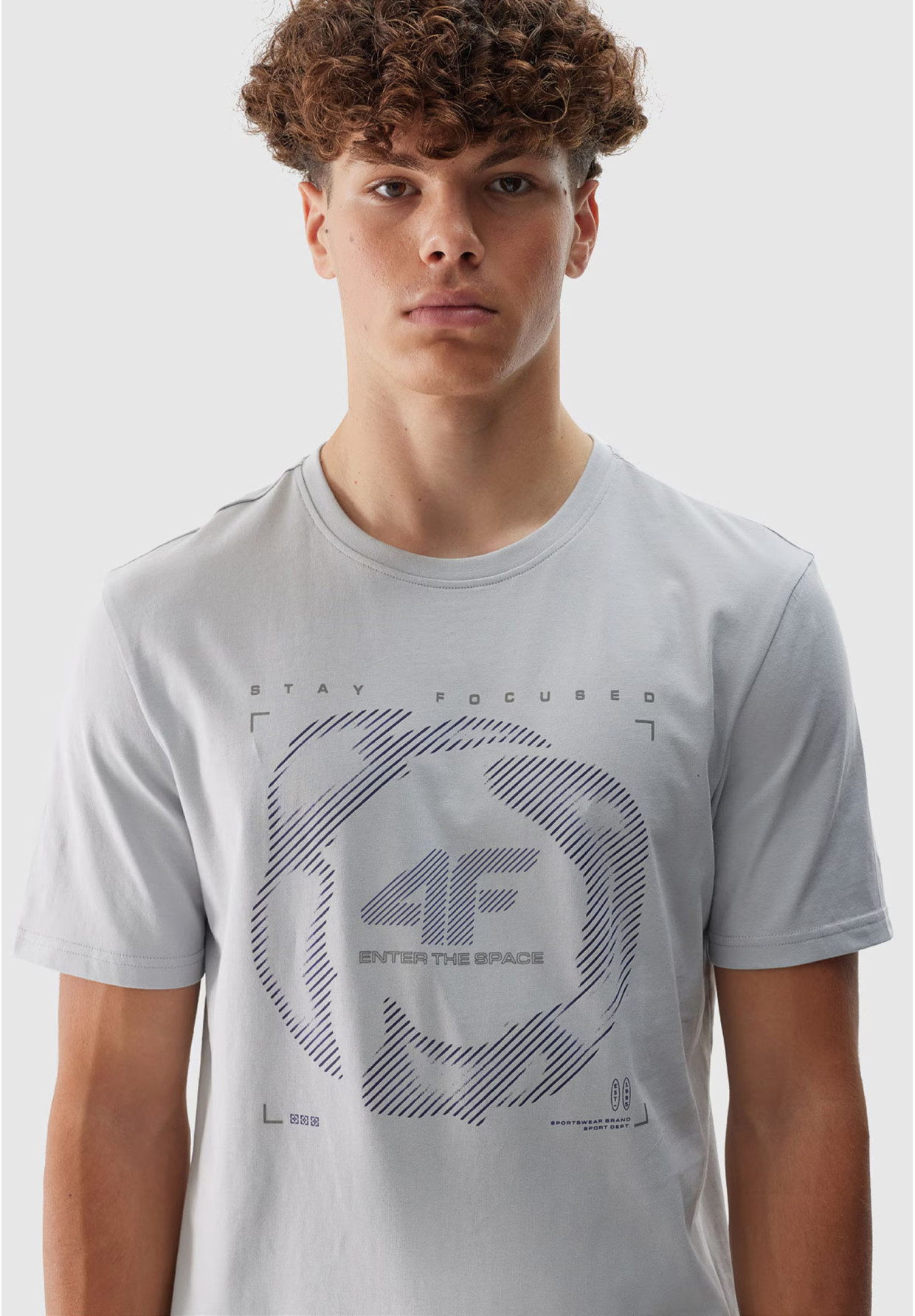 Koszulka Męska 4F Sportowy T-shirt Szary Regular 4FWAW24TTSHM1587