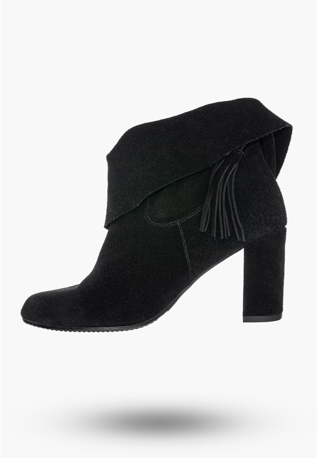 Buty Damskie Botki Czarne Na Słupku Skórzane Na Zimę Korda 1637