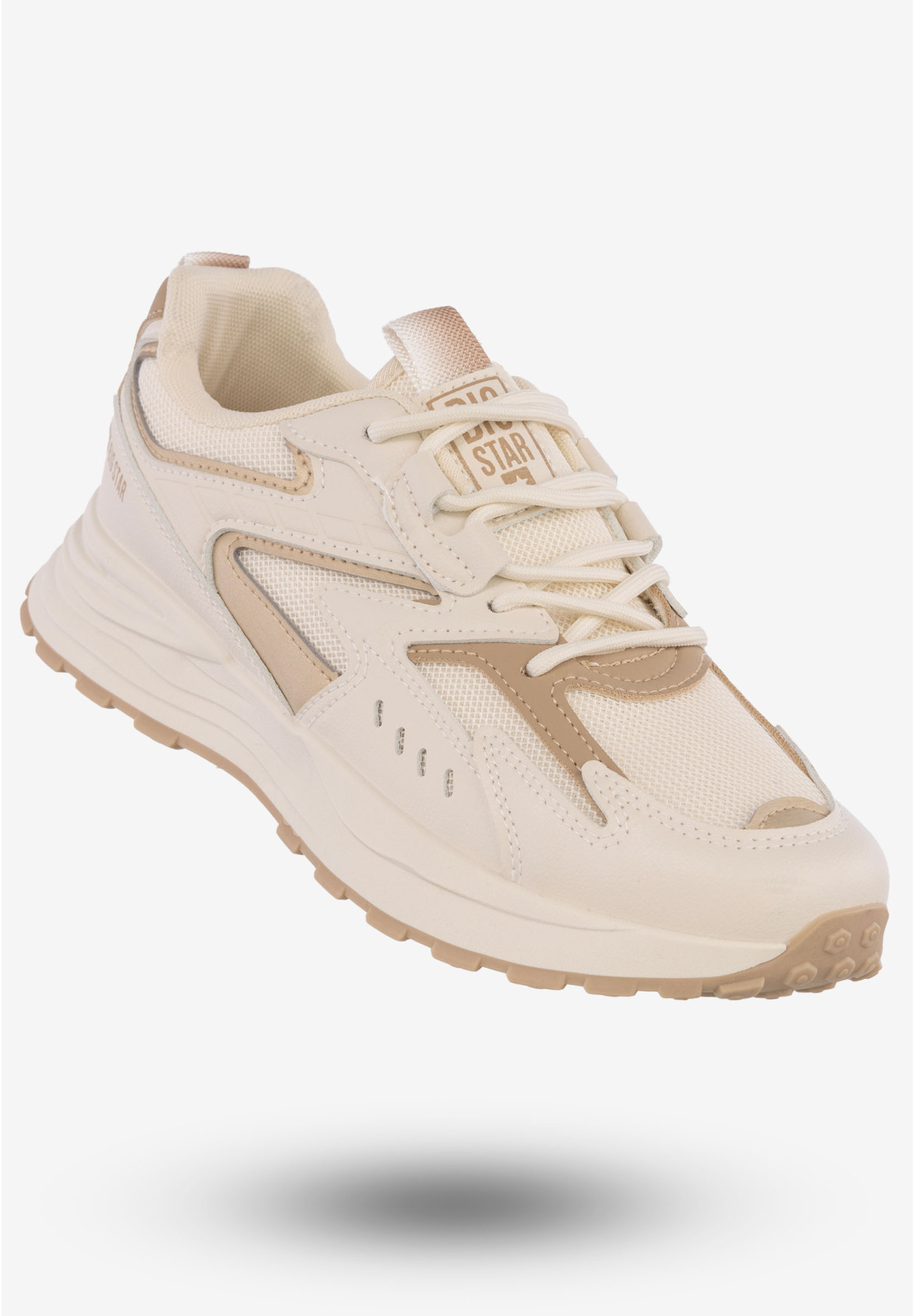 Sneakersy Damskie Ekoskóra Buty Sportowe Big Star Beżowe NN274A096