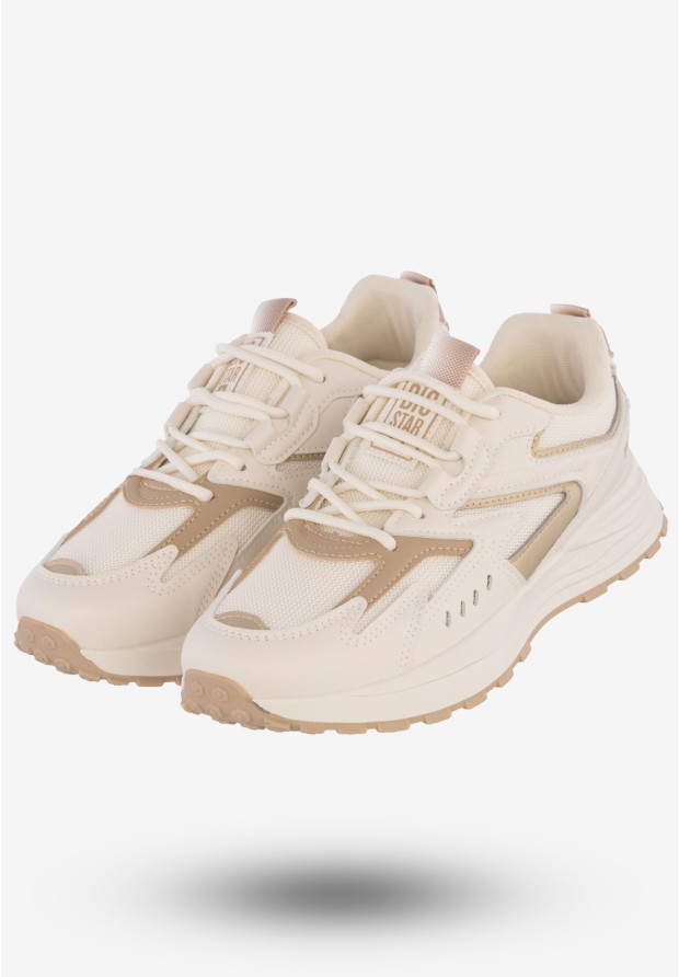 Sneakersy Damskie Ekoskóra Buty Sportowe Big Star Beżowe NN274A096