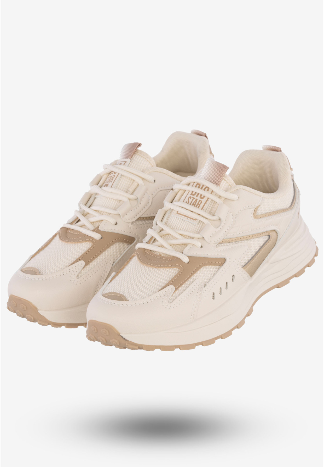 Sneakersy Damskie Ekoskóra Buty Sportowe Big Star Beżowe NN274A096