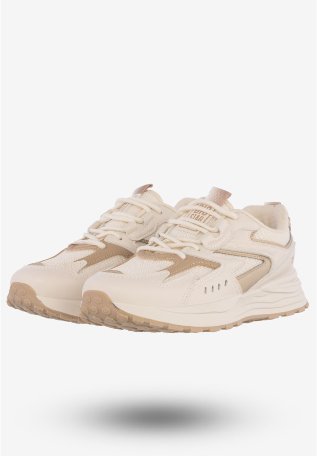 Sneakersy Damskie Ekoskóra Buty Sportowe Big Star Beżowe NN274A096