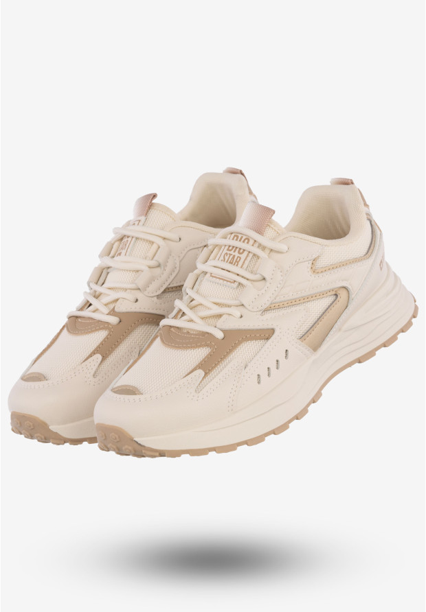 Sneakersy Damskie Ekoskóra Buty Sportowe Big Star Beżowe NN274A096