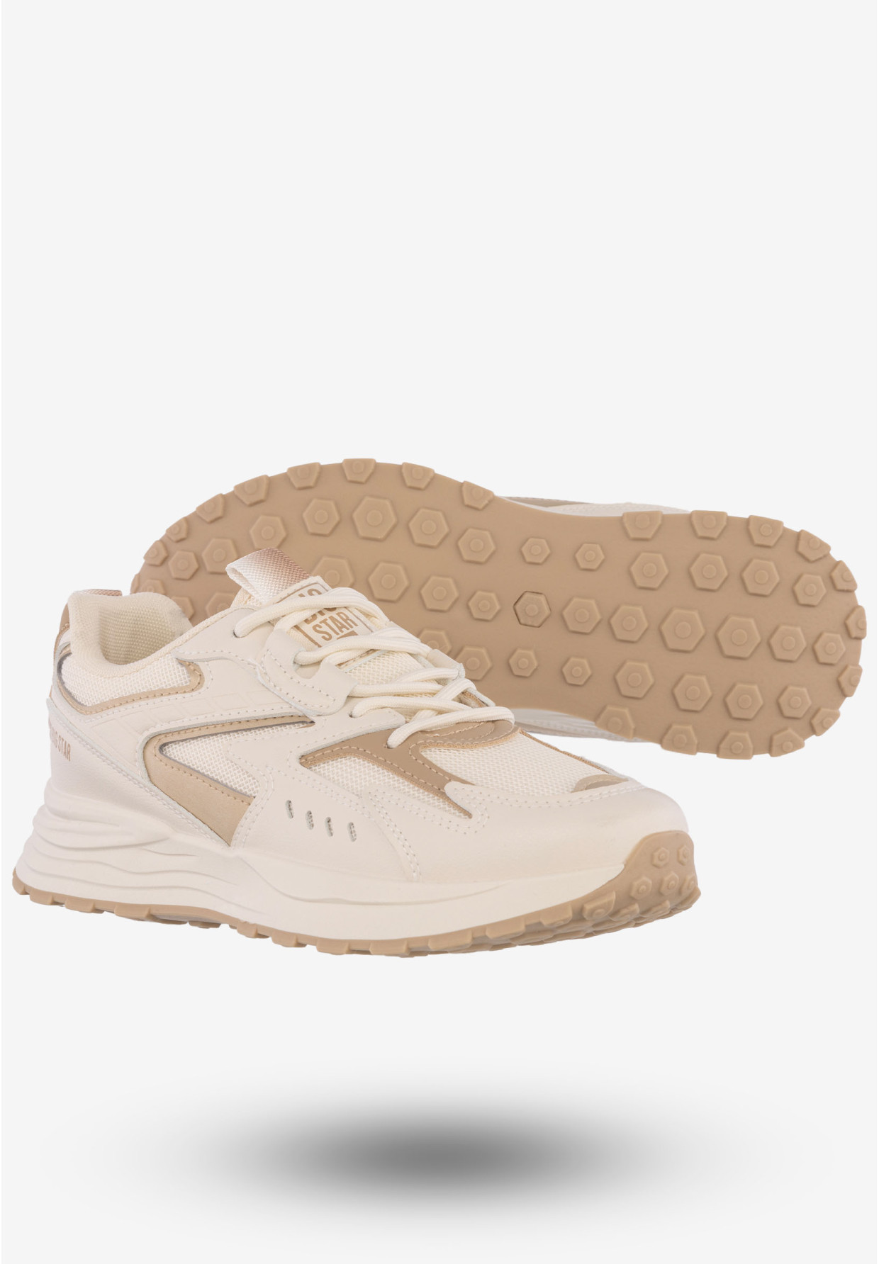 Sneakersy Damskie Ekoskóra Buty Sportowe Big Star Beżowe NN274A096