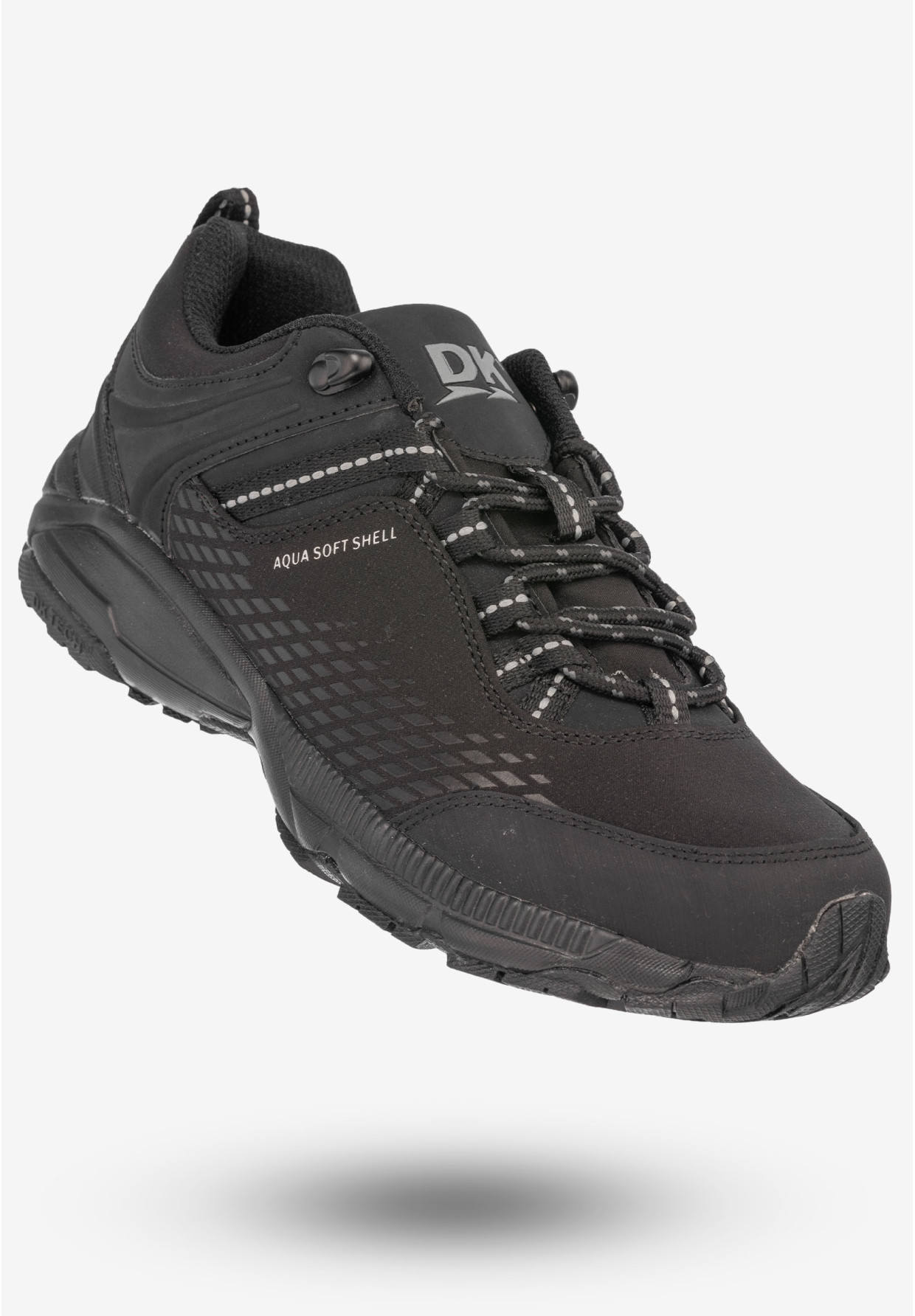 Trekkingi Damskie Ekoskóra Buty Sportowe DK Czarne Aqua Soft Shell