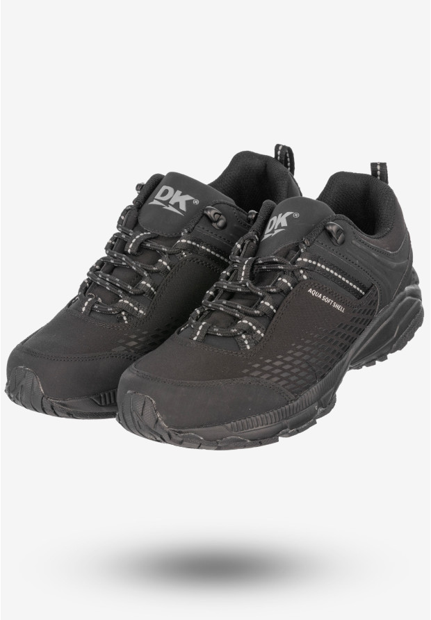Trekkingi Damskie Ekoskóra Buty Sportowe DK Czarne Aqua Soft Shell