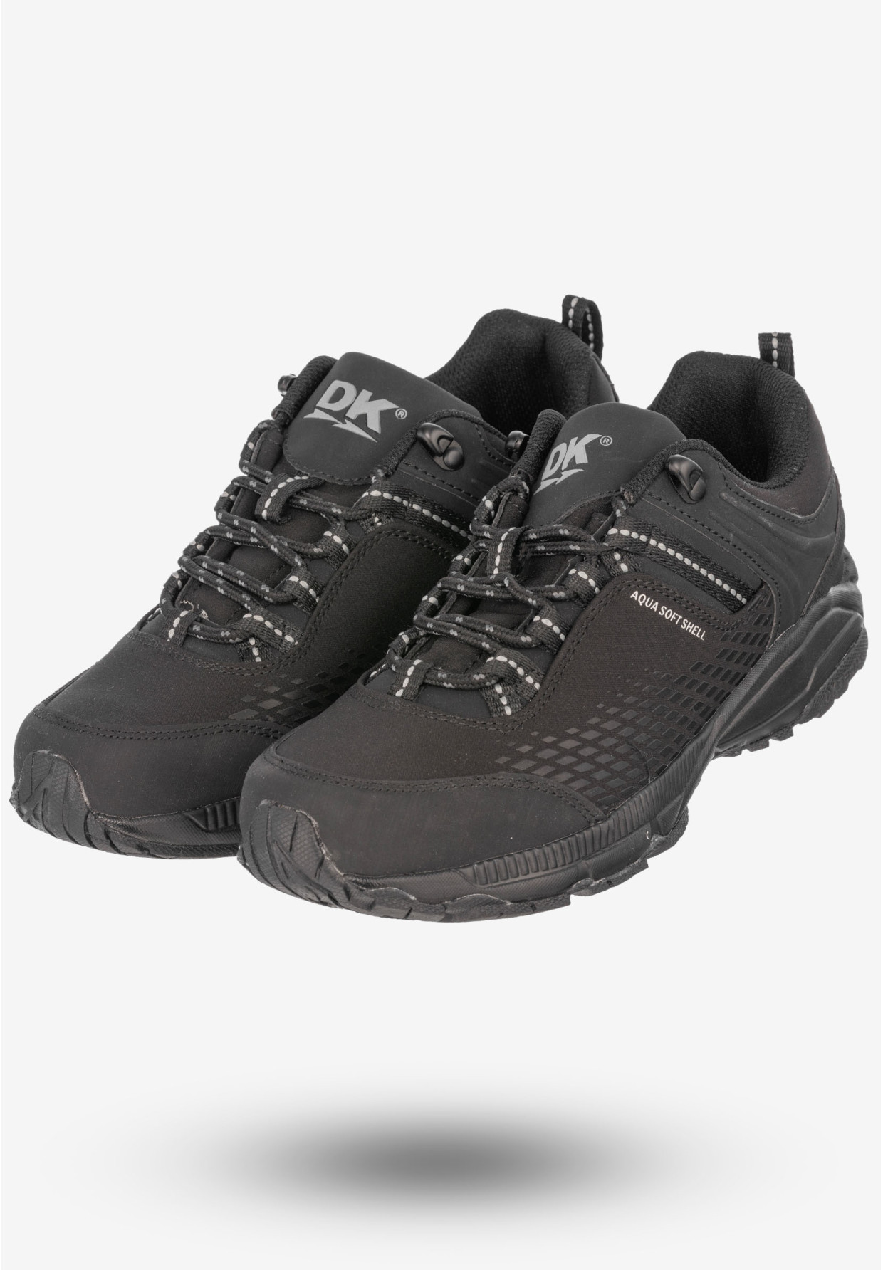 Trekkingi Damskie Ekoskóra Buty Sportowe DK Czarne Aqua Soft Shell