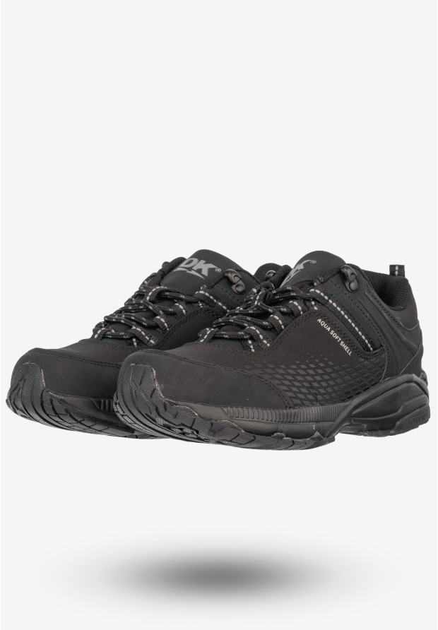 Trekkingi Damskie Ekoskóra Buty Sportowe DK Czarne Aqua Soft Shell